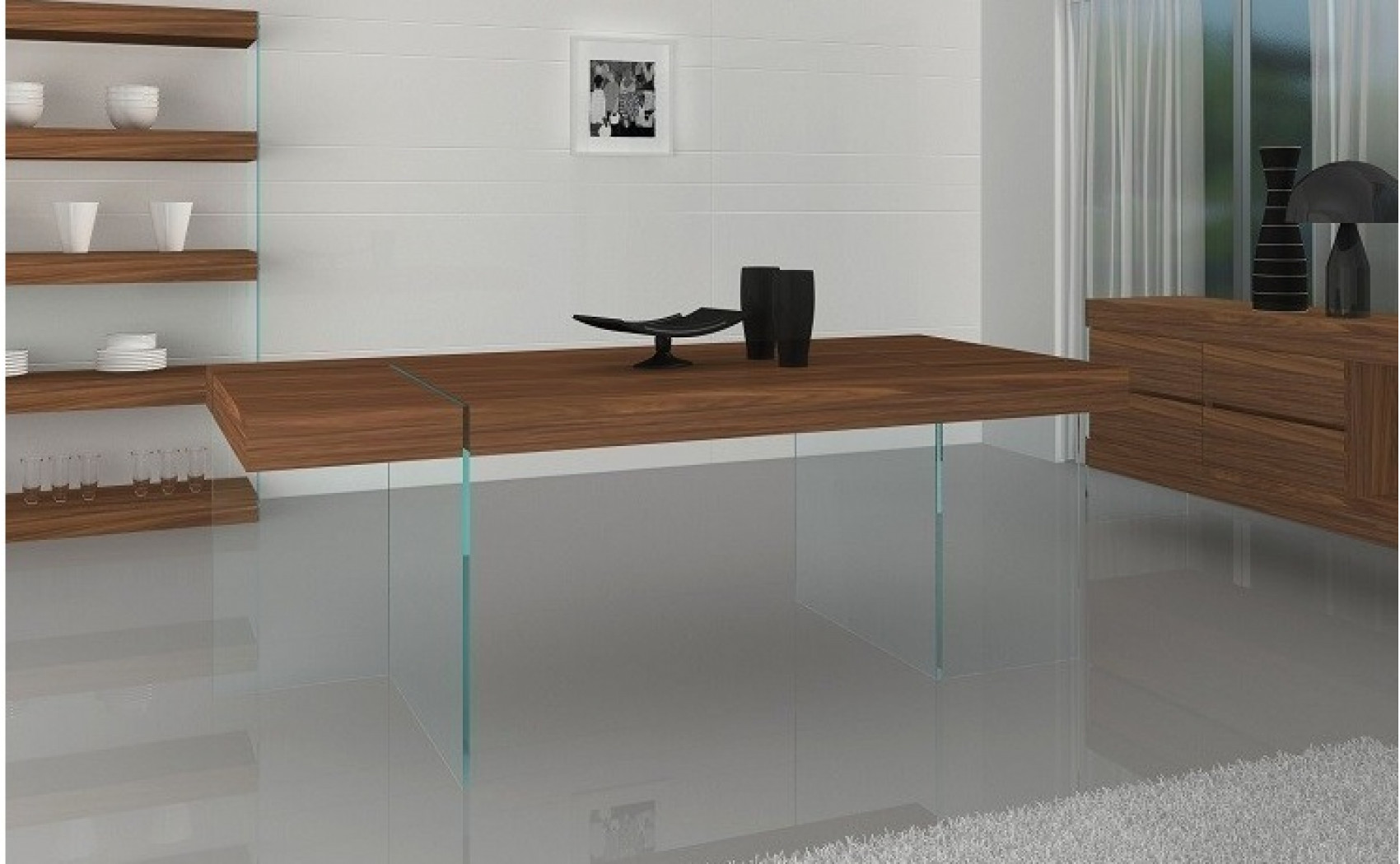 Elm Dining Table Walnut J&M Furniture