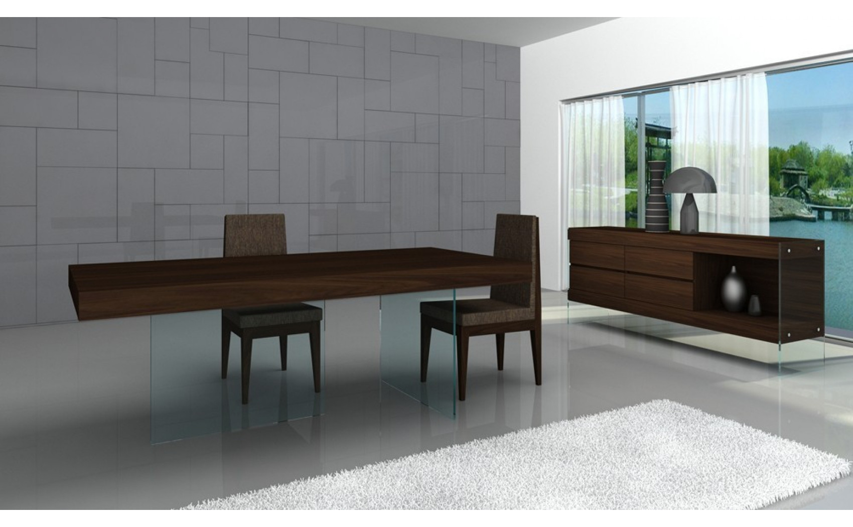 Float Dining Table Dark Oak J&M Furniture
