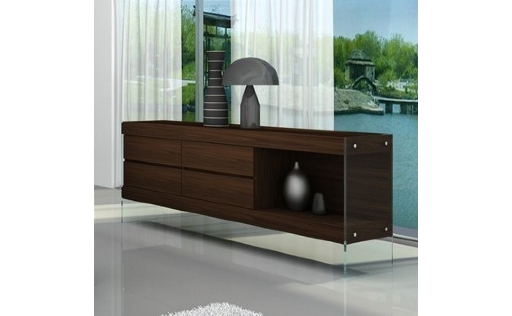 Float Dining Table Dark Oak J&M Furniture