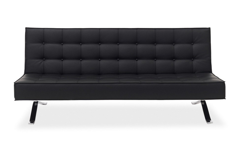 JK044-3 Premium Sofa Bed Leatherette Black J&M Furniture