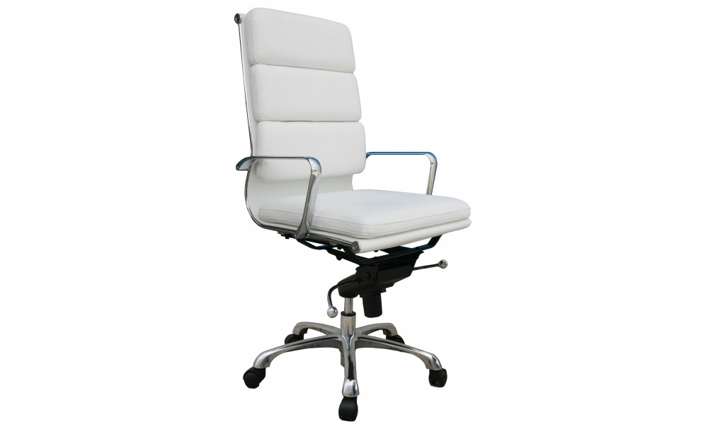 Plush High Back Office Chair White J&M Furniture