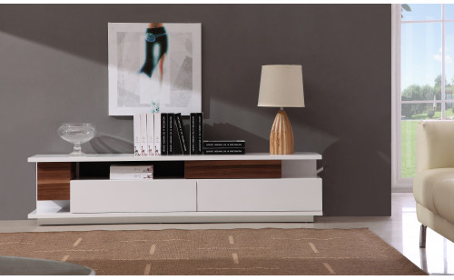 TV061 Base White High Gloss / Walnut J&M Furniture TV061 Base White High Gloss / Walnut J&M Furniture