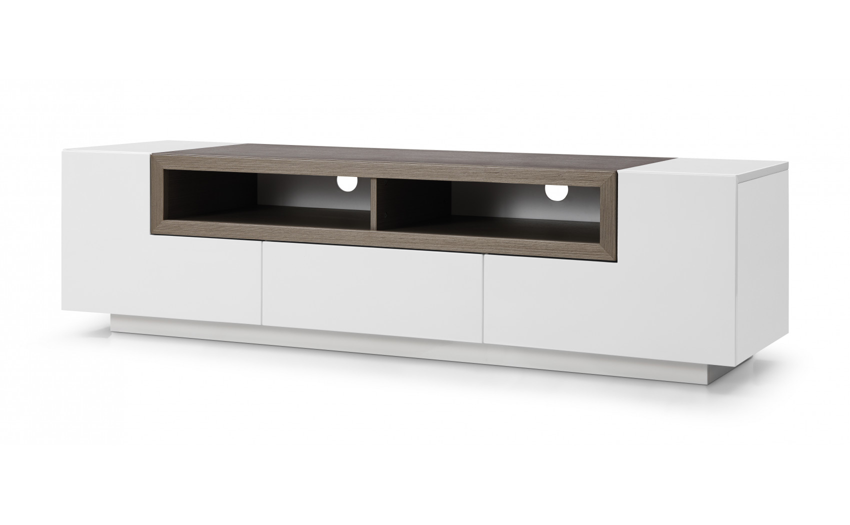 TV002 TV Base White High Gloss Grey Veneer J&M Furniture