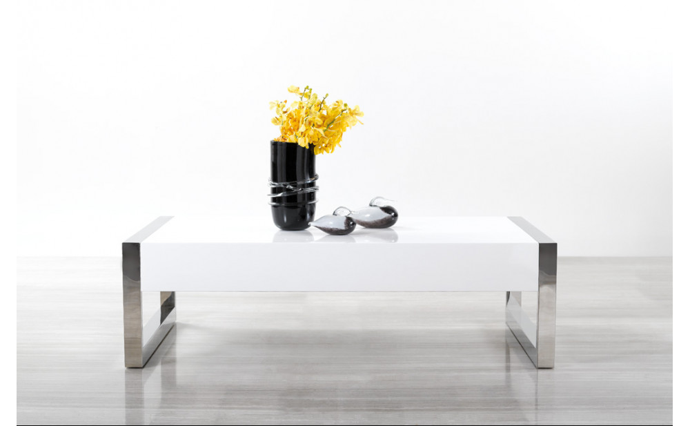 115A Coffee Table White / Chrome J&M Furniture