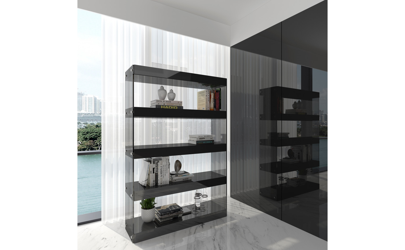 Cloud Curio Unit High Gloss Grey J&M Furniture