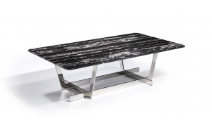 Carrara Marble Coffee Table Black Silver J&M Furniture Carrara Marble Coffee Table Black Silver J&M Furniture