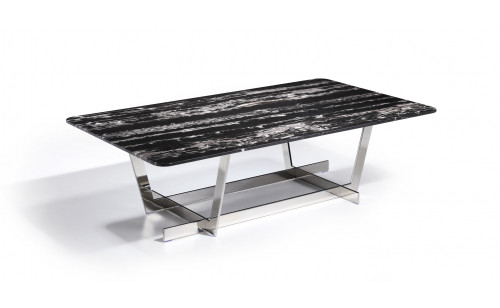 Carrara Marble Coffee Table Black Silver J&M Furniture Carrara Marble Coffee Table Black Silver J&M Furniture