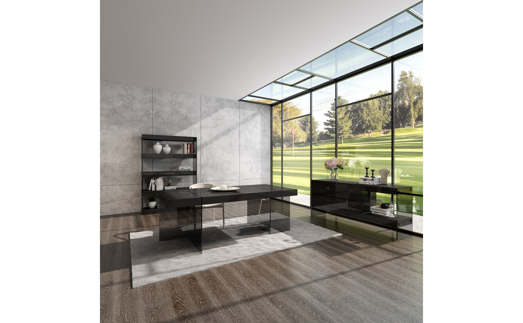 Cloud Curio Unit High Gloss Grey J&M Furniture