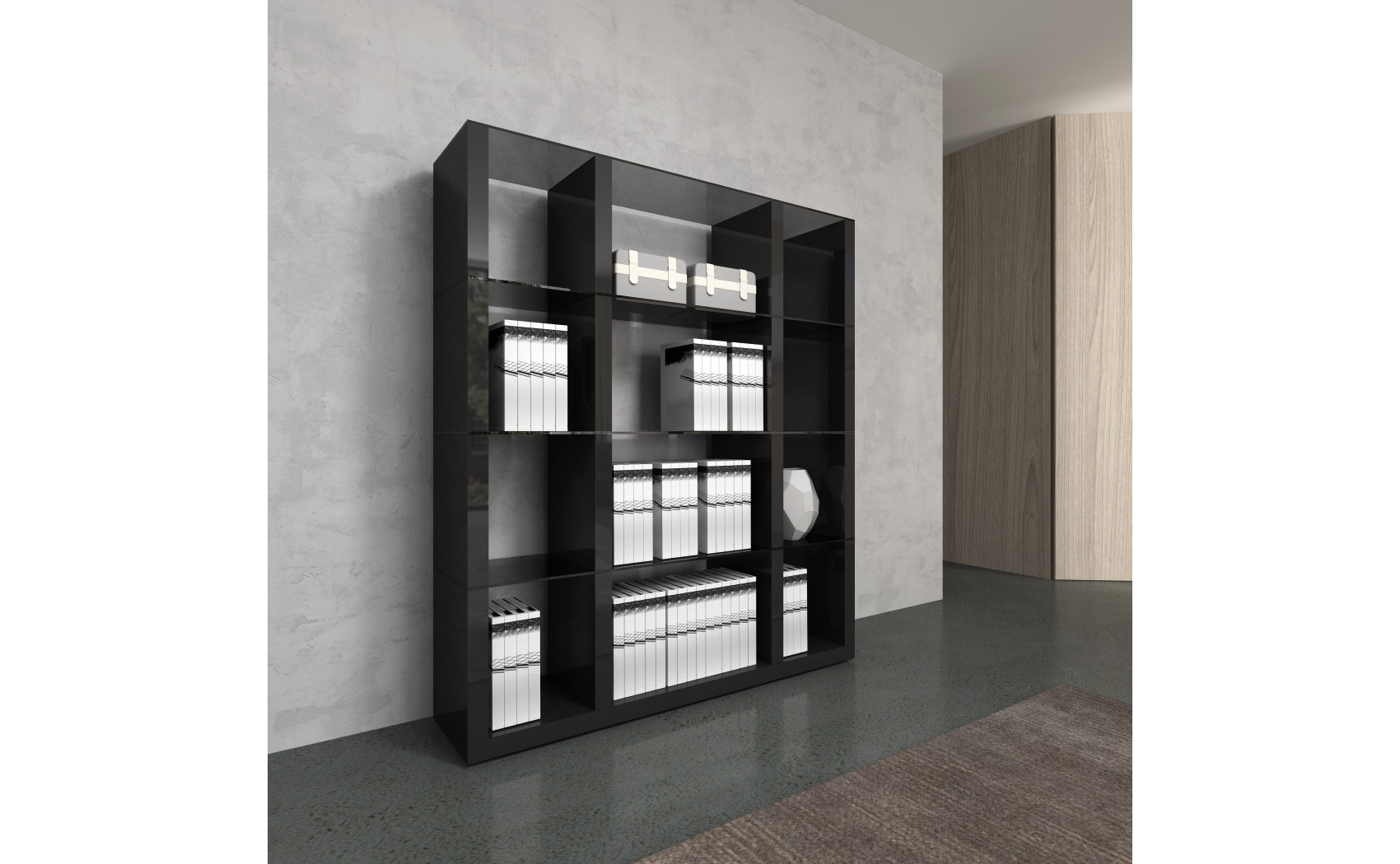 Cloud Wall Unit High Gloss Grey J&M Furniture