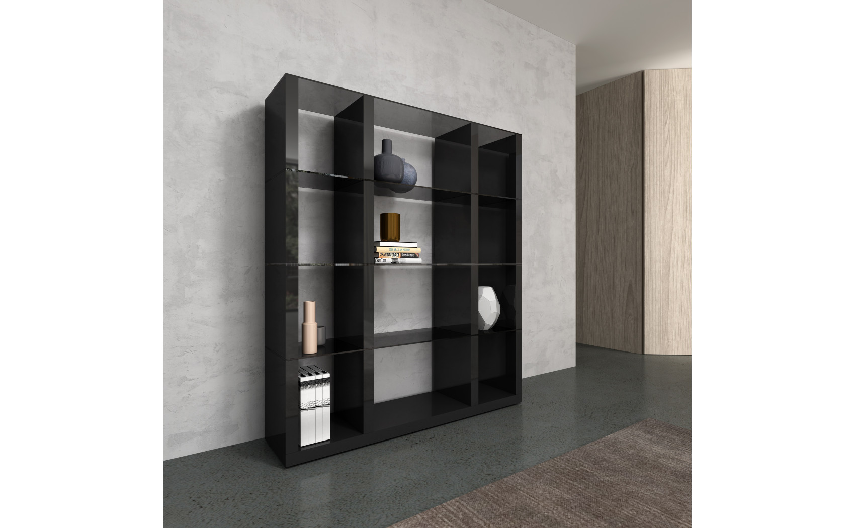 Cloud Wall Unit High Gloss Grey J&M Furniture