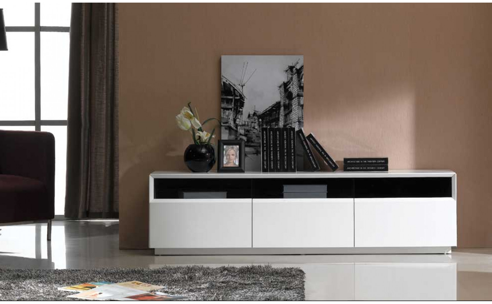 TV023 Base White High Gloss J&M Furniture
