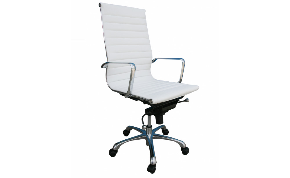 Comfy High Back Office Chair White J&M Furniture