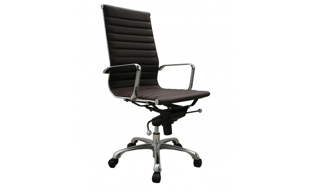 Comfy High Back Office Chair Brown J&M Furniture