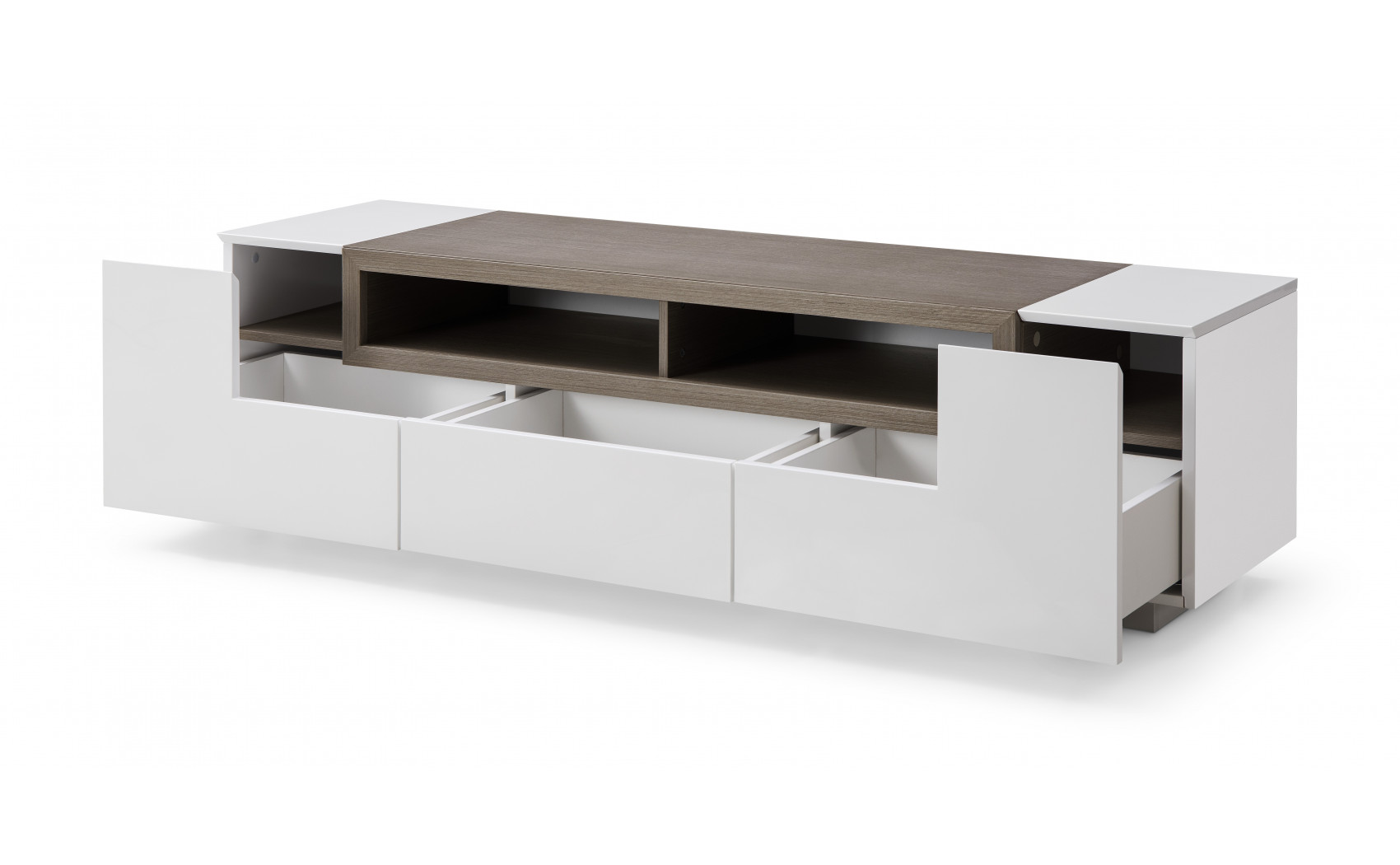 TV002 TV Base White High Gloss Grey Veneer J&M Furniture