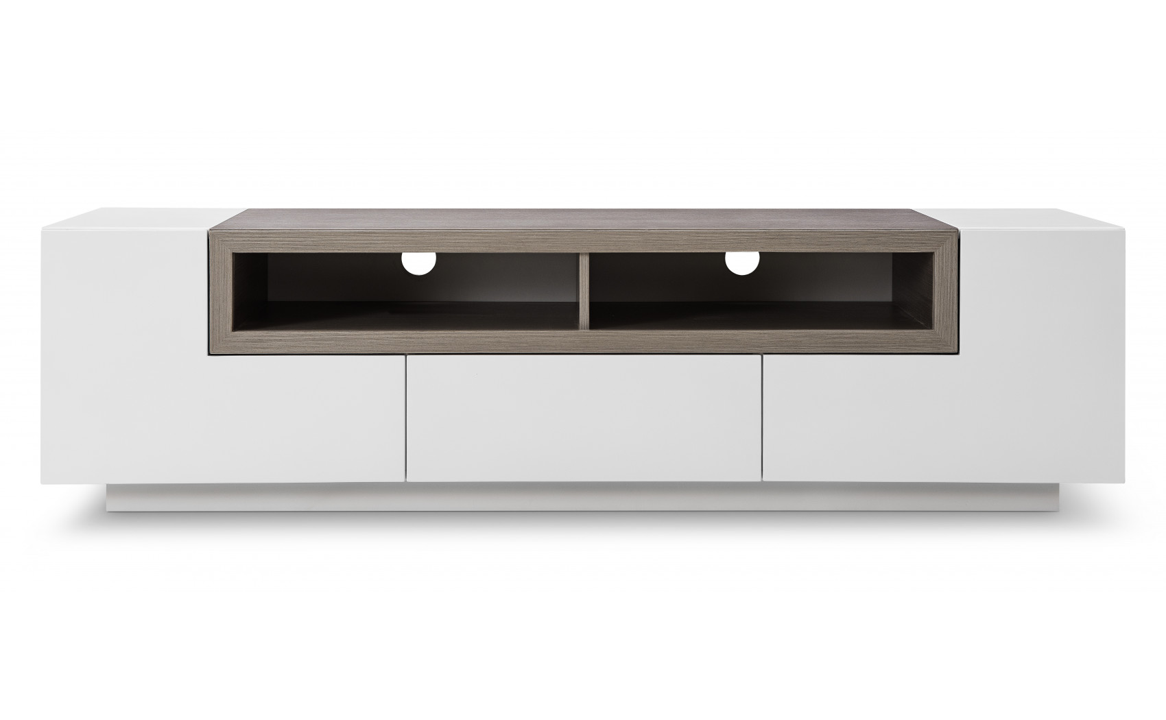 TV002 TV Base White High Gloss Grey Veneer J&M Furniture