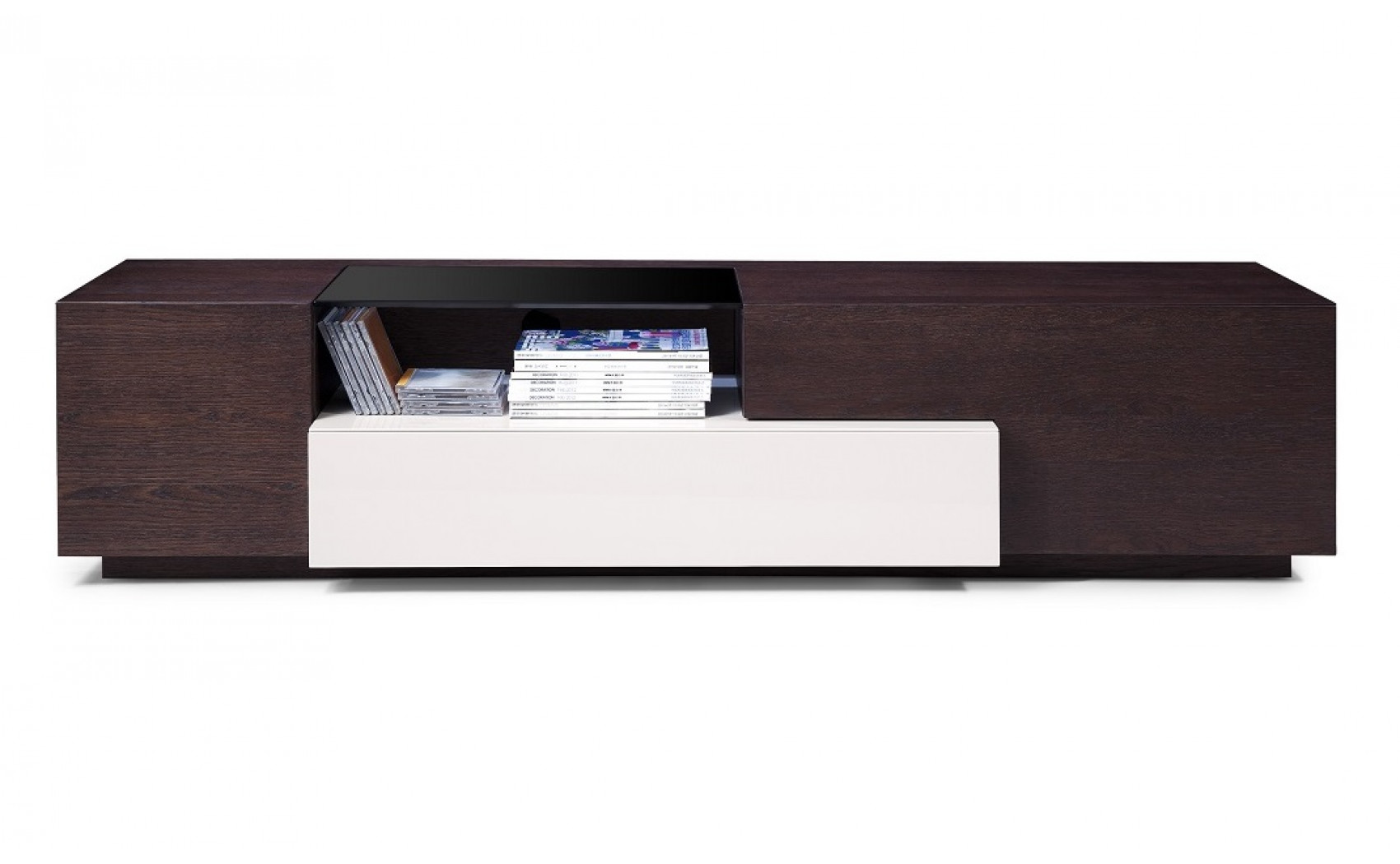 TV015 TV Base Brown Oak / Grey Lacquer  J&M Furniture