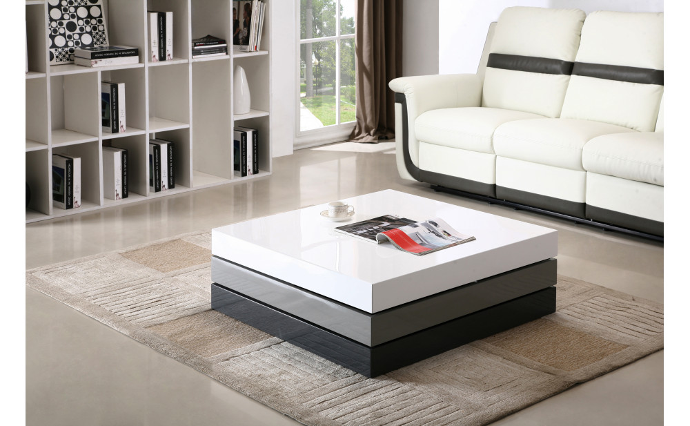 CW01 Coffee Table White / Grey High Gloss J&M Furniture