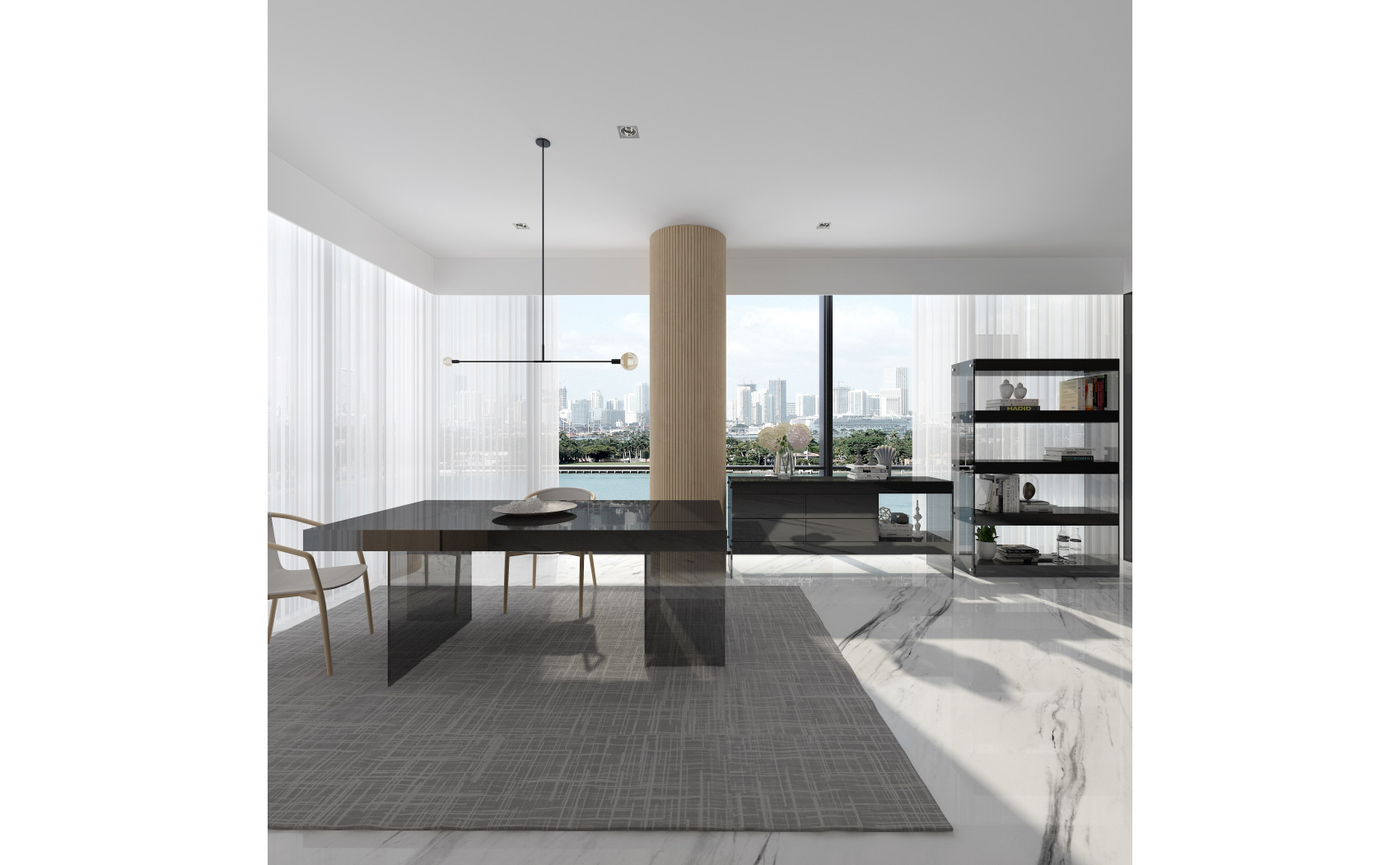 Cloud Curio Unit High Gloss Grey J&M Furniture