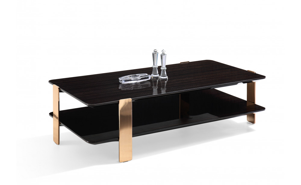 Vegas Coffee Table Ebony / Rose Gold J&M Furniture