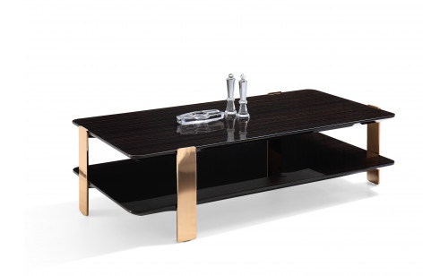 Vegas Coffee Table Ebony / Rose Gold J&M Furniture Vegas Coffee Table Ebony / Rose Gold J&M Furniture