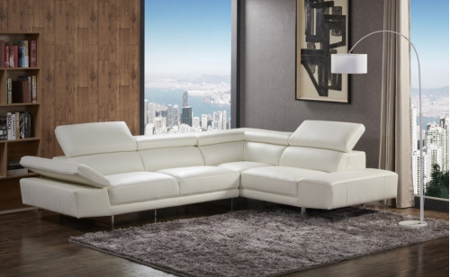 Etta 1717 White Italian Leather Sectional J&M Furniture
