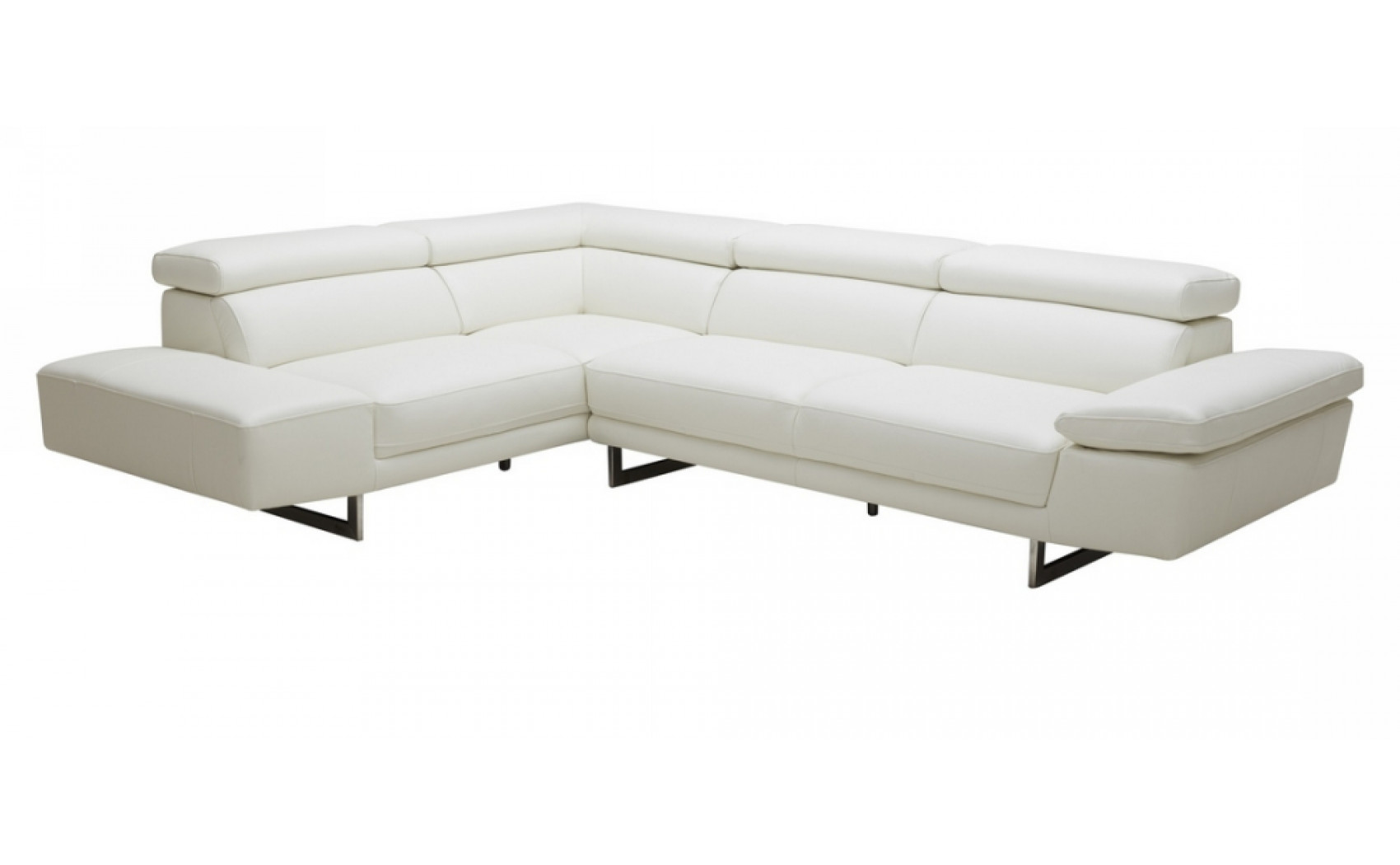 Etta 1717 White Italian Leather Sectional J&M Furniture