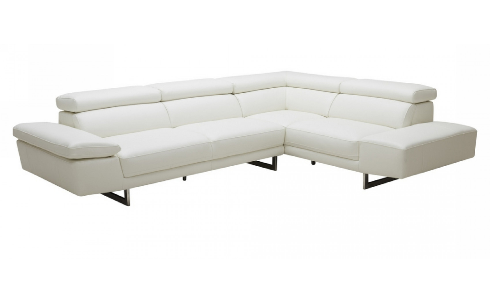 Etta 1717 White Italian Leather Sectional J&M Furniture