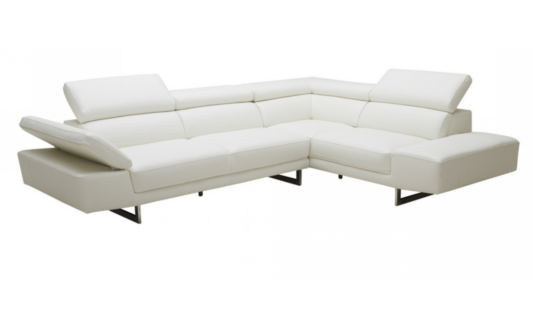 Etta 1717 White Italian Leather Sectional J&M Furniture