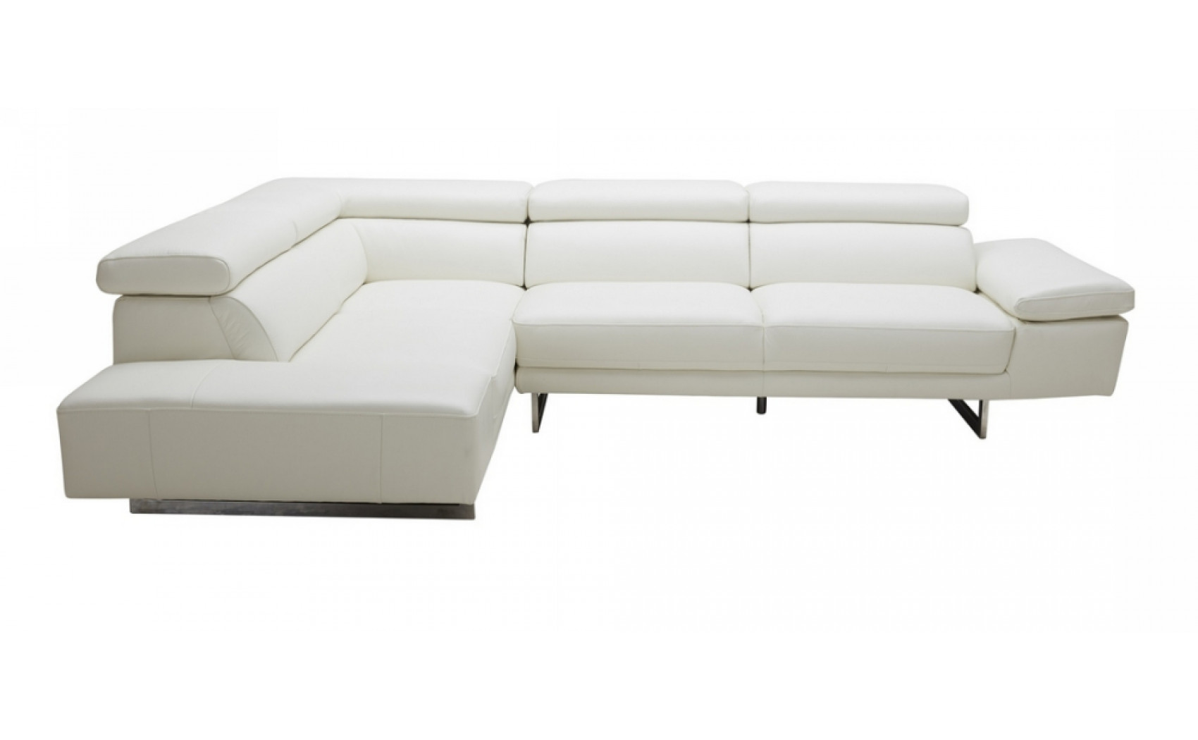 Etta 1717 White Italian Leather Sectional J&M Furniture