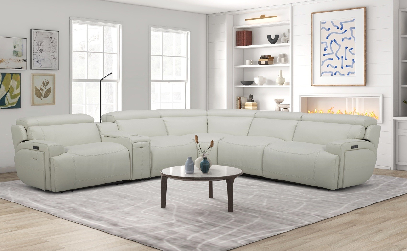 Sema 6095B White Sectional J&M Furniture