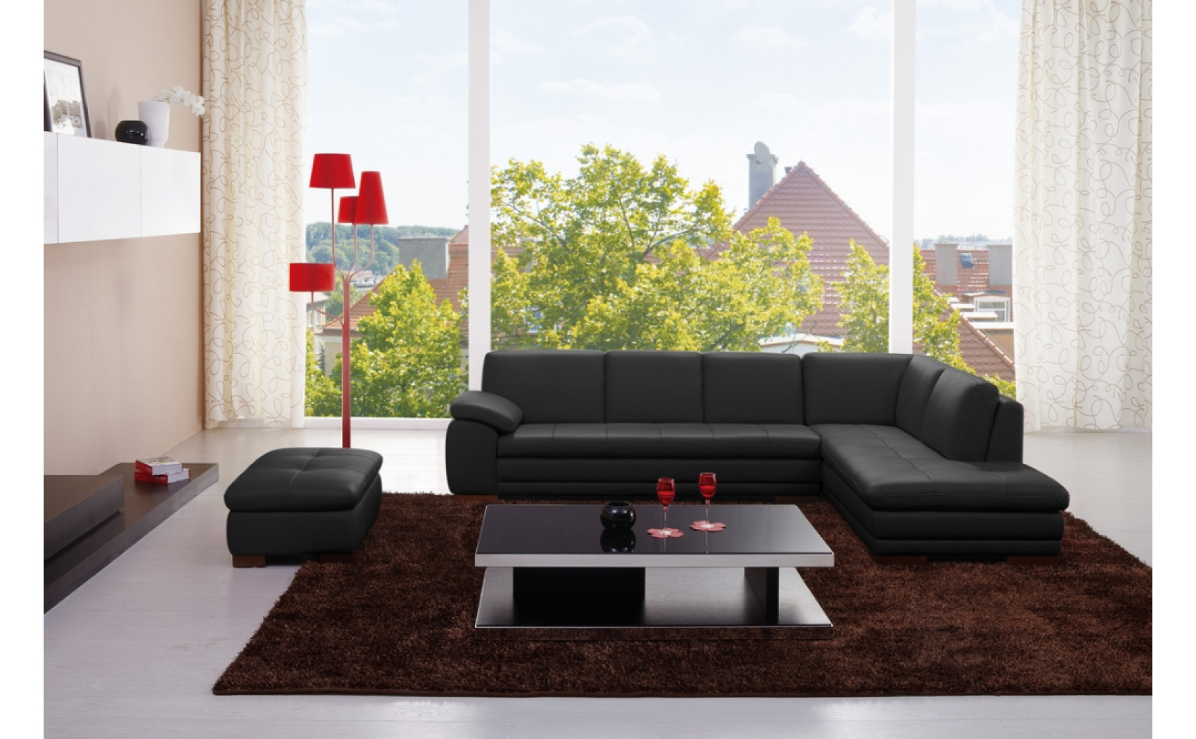 Brielle 625 Sectional Black J&M Furniture