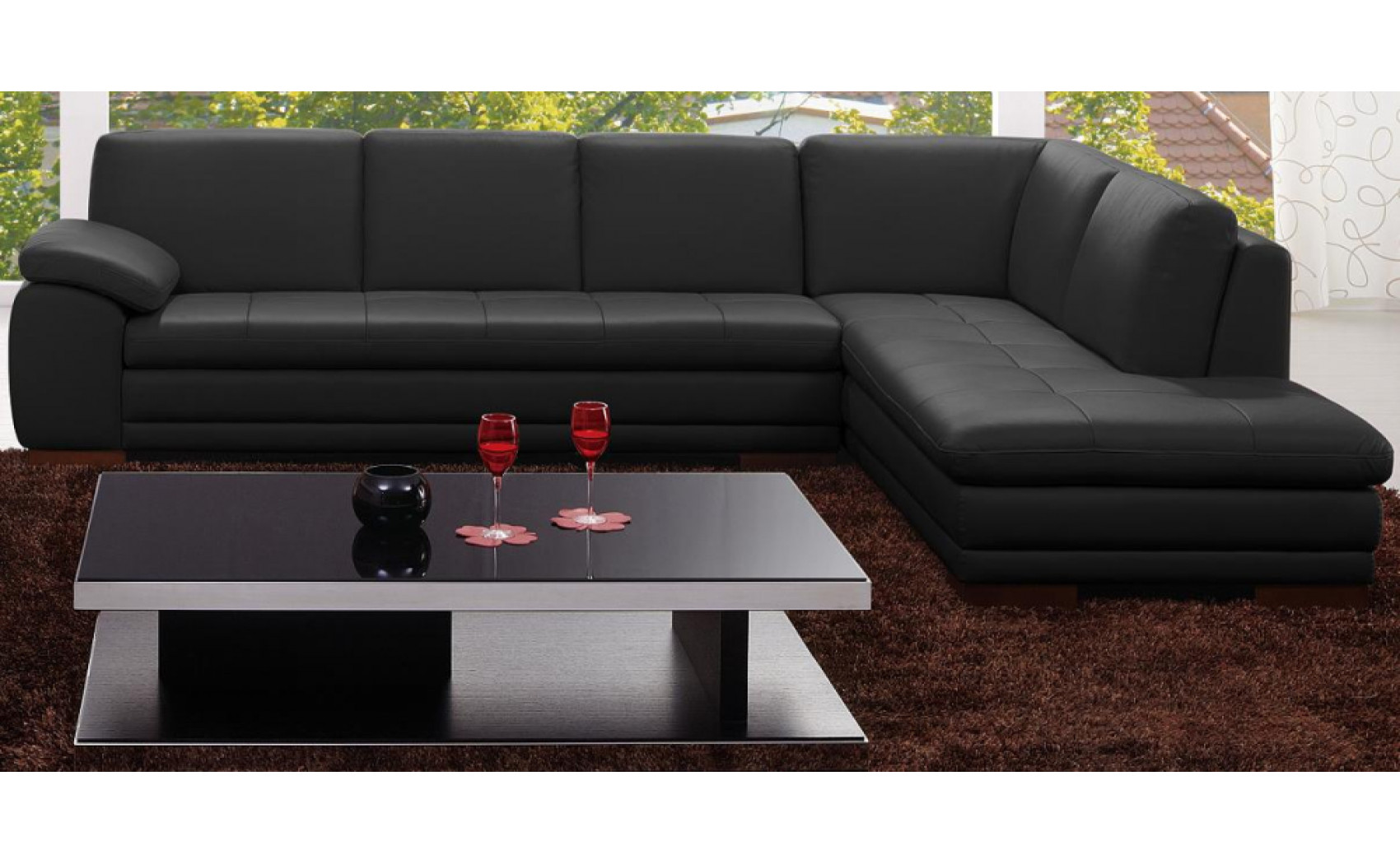 Brielle 625 Sectional Black J&M Furniture