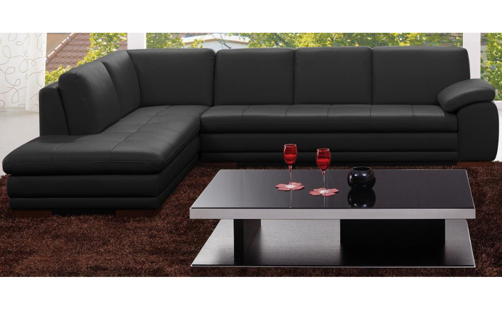 Brielle 625 Sectional Black J&M Furniture