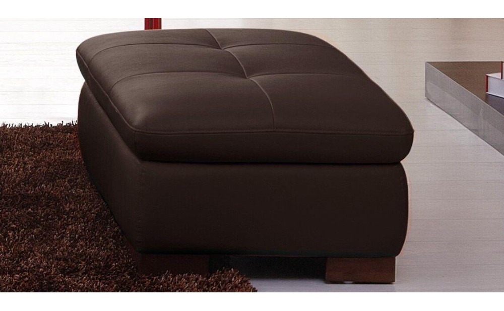 625 Italian Leather Sectional Brown w Ottoman J&M Furniture