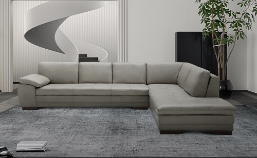 Brielle 625 Italian Leather Sectional Grey w Ottoman J&M Furniture Brielle 625 Italian Leather Sectional Grey w Ottoman J&M Furniture