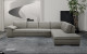 Brielle 625 Italian Leather Sectional Grey w Ottoman J&M Furniture