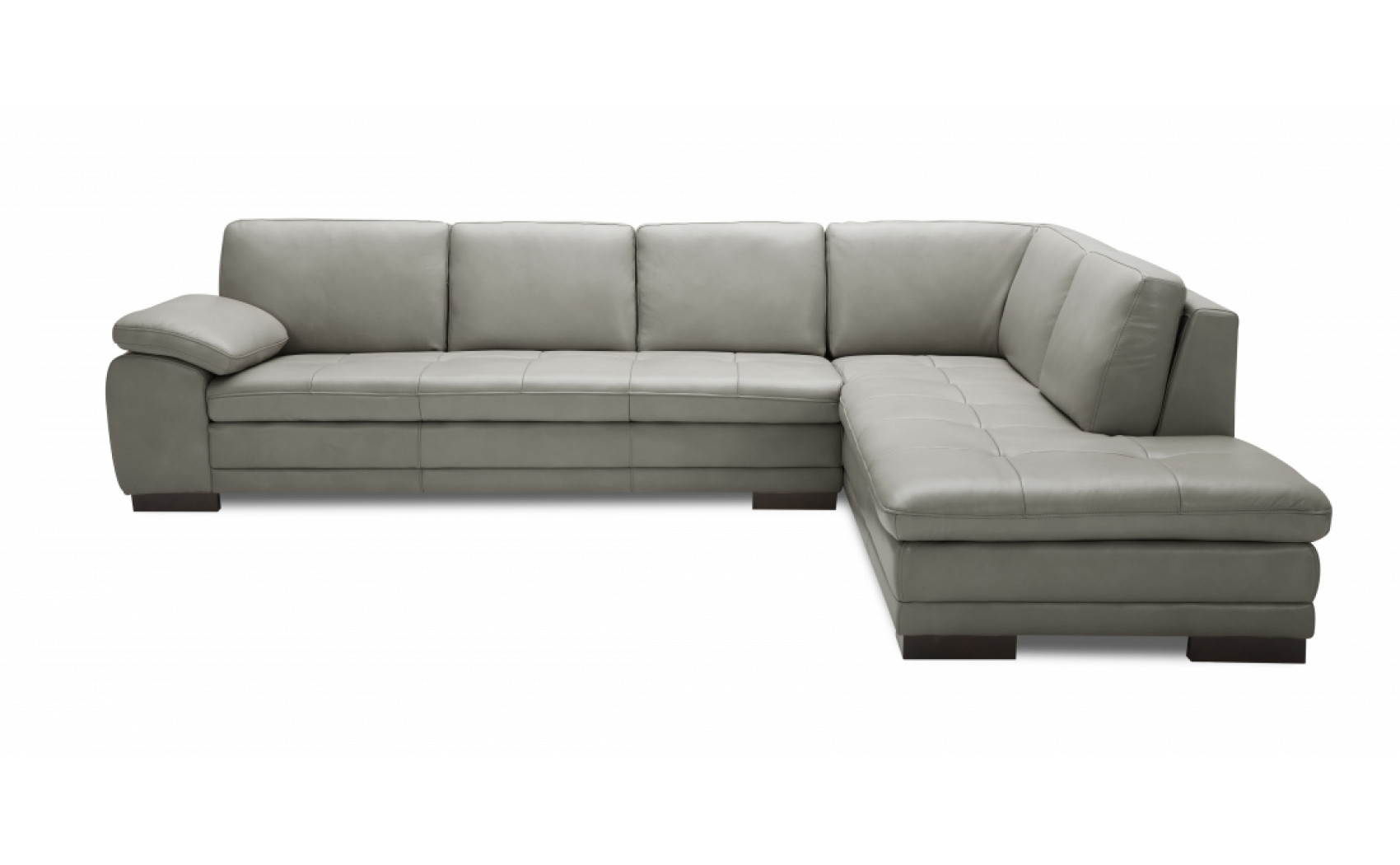 Brielle 625 Italian Leather Sectional Grey w Ottoman J&M Furniture