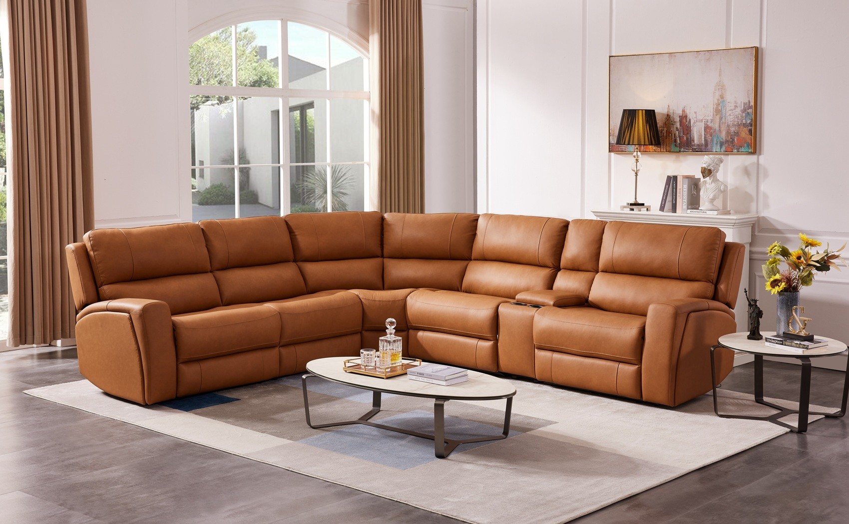Magna 70815M Pumpkin Sectional J&M Furniture