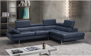 Gigi A761 Italian Leather Sectional Blue J&M Furniture Gigi A761 Italian Leather Sectional Blue J&M Furniture