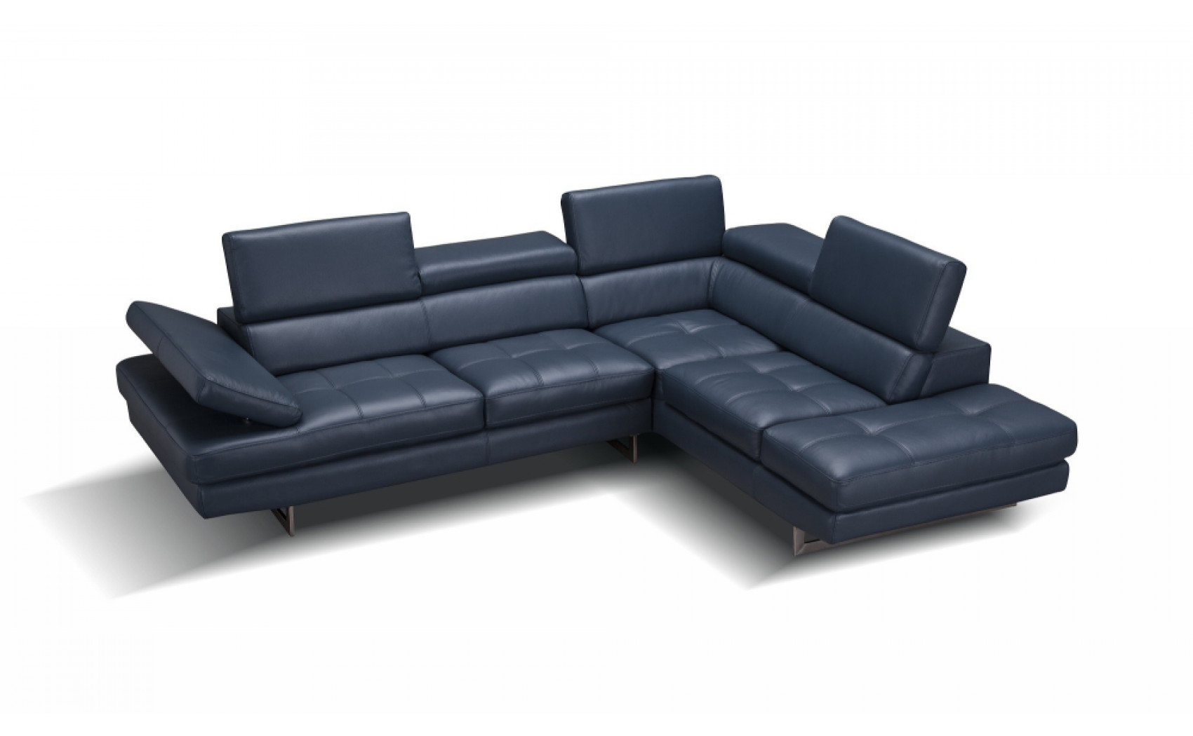 Gigi A761 Italian Leather Sectional Blue J&M Furniture
