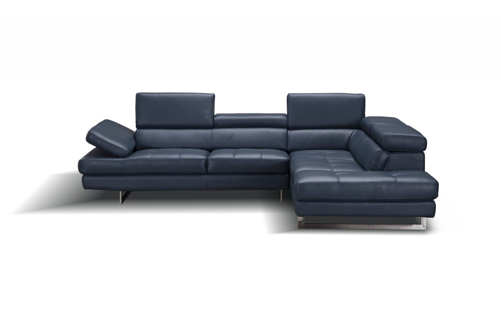 A761 Italian Leather Sectional Blue J&M Furniture