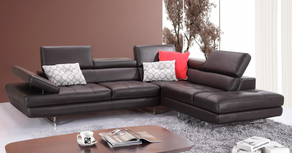 A761 Italian Leather Sectional Slate Coffee J&M Furniture JM