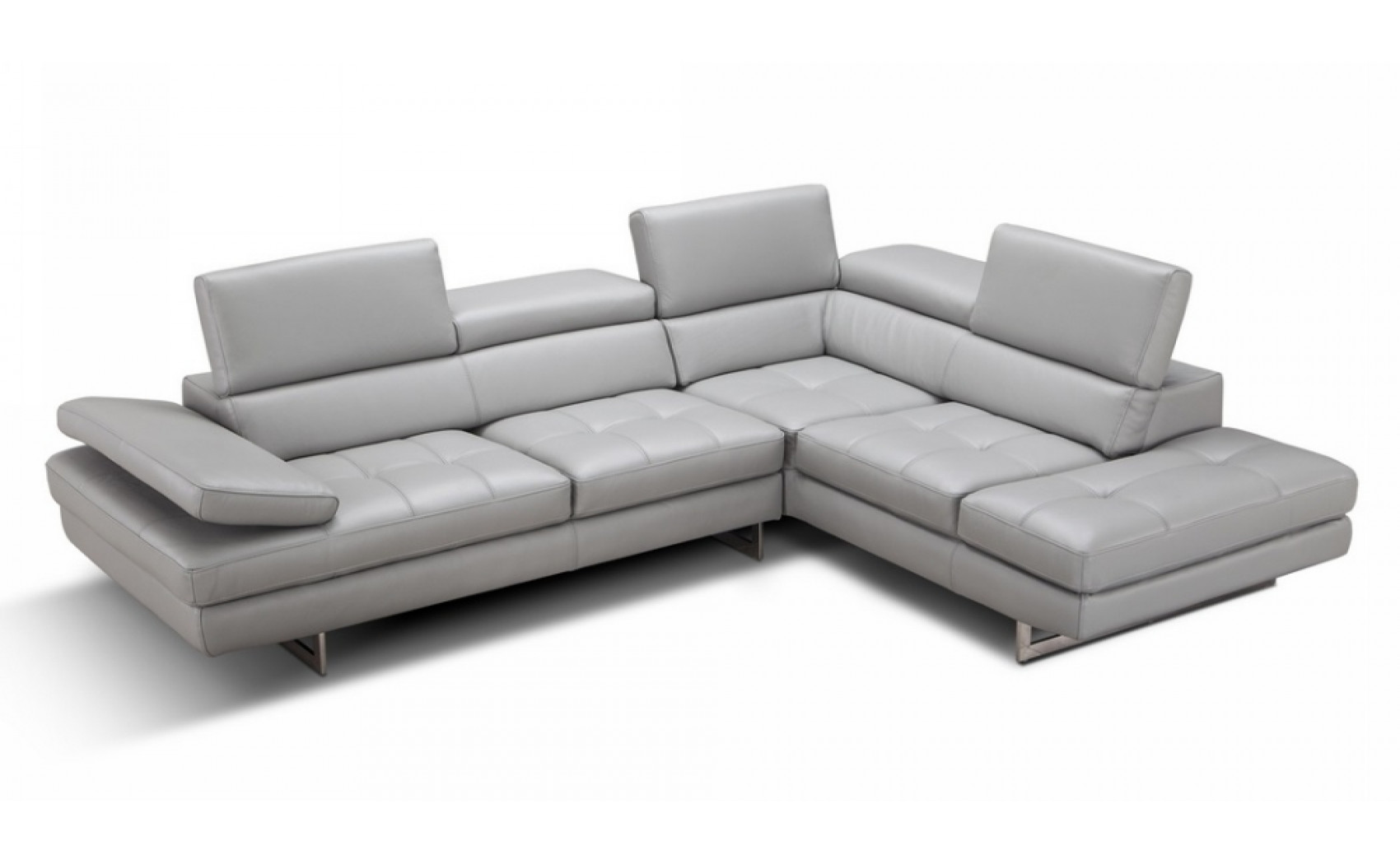 Gigi A761 Italian Leather Sectional Light Grey J&M Furniture