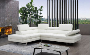 Gigi A761 Italian Leather Sectional Off White J&M Furniture