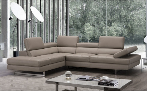 Gigi A761 Italian Leather Sectional Slate Peanut J&M Furniture Gigi A761 Italian Leather Sectional Slate Peanut J&M Furniture