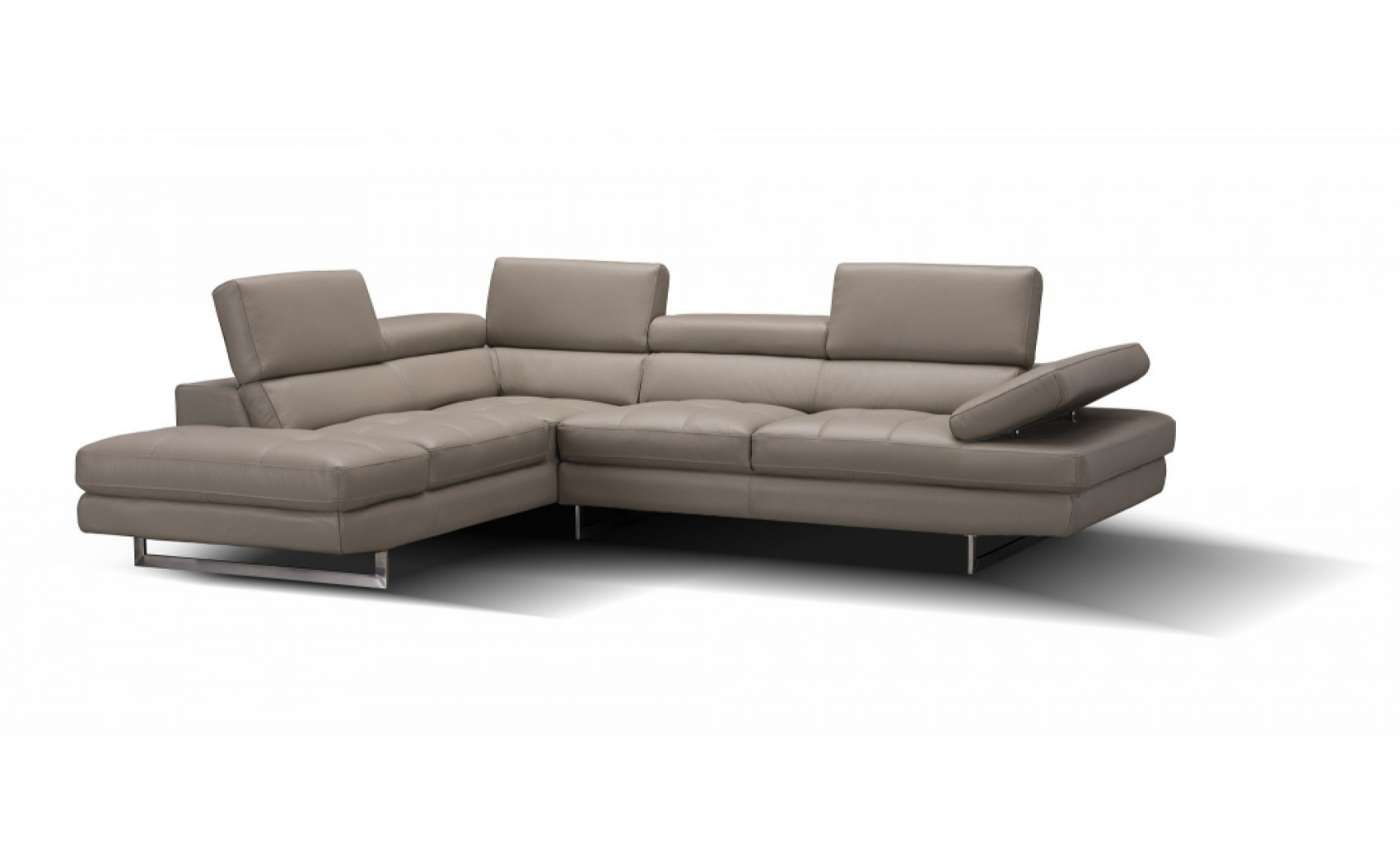 Gigi A761 Italian Leather Sectional Slate Peanut J&M Furniture