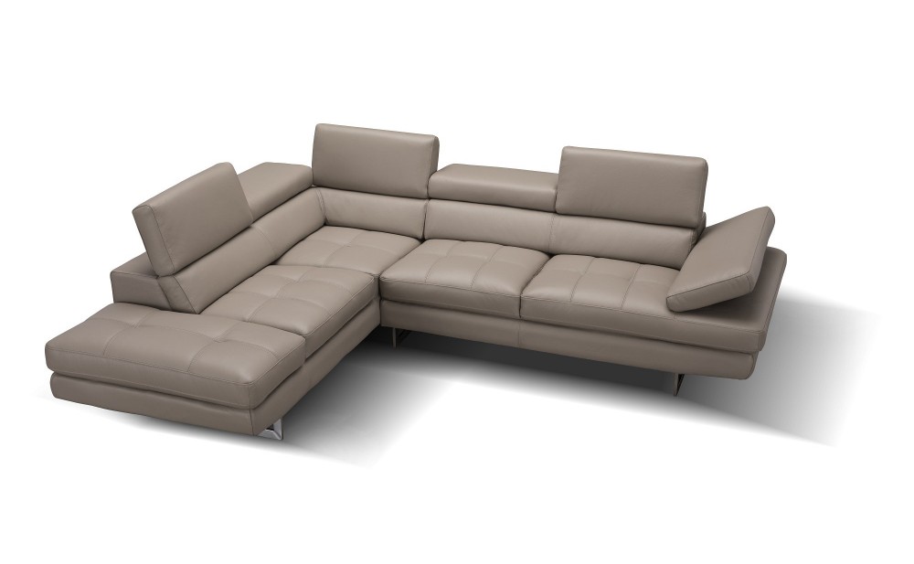 A761 Italian Leather Sectional Slate Peanut J&M Furniture