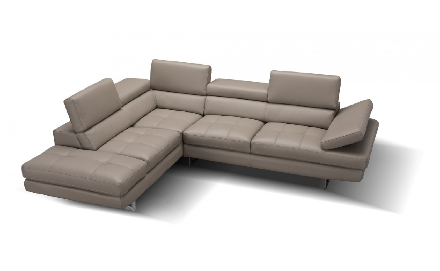 Gigi A761 Italian Leather Sectional Slate Peanut J&M Furniture