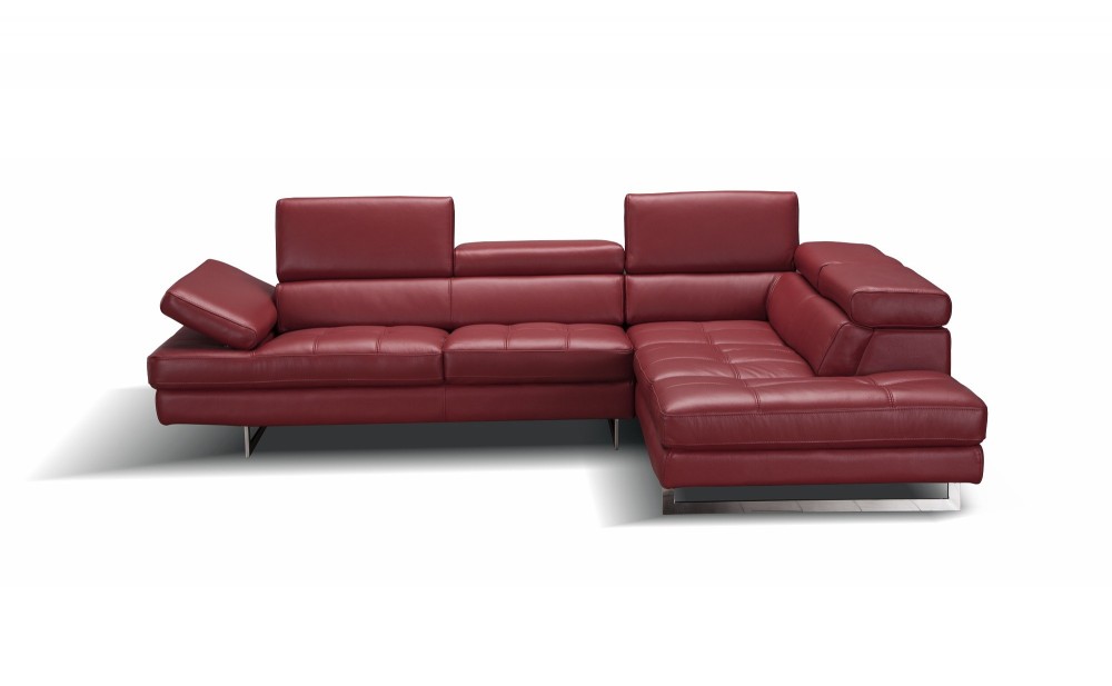 A761 Italian Leather Sectional Red J&M Furniture