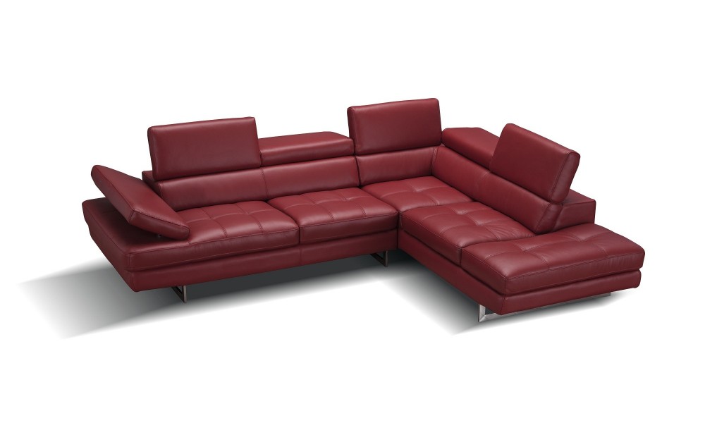 A761 Italian Leather Sectional Red J&M Furniture